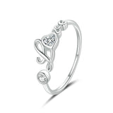 925 Sterling Silver Love Ring Open Adjustable Finger Rings for Girlfriend  Wedding Jewelry