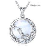 Natural Mother of Pearl Pendant White Shell 925 Sterling Silver Pendant Moon Star cat Necklace with free Jewelry Box