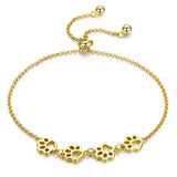 silver gold plated cute pet claw mark bracelet