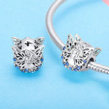 925 Sterling Silver Widom Elf Flower Fairy Blue CZ Beads Charm fit Bracelets Bangles  Jewelry