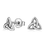 Trinity knot S925 sterling silver earrings Vintage oxidized Celtic knot earrings jewelry for female