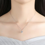 S925 Sterling Silver Mickey Oxidized Zircon Pendant Necklace