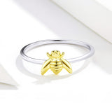 S925 Sterling Silver Bee Ring Color Separation Plating Ring