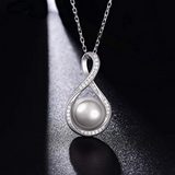 Sterling Silver Teardrop Eternity Memorial Ash Cremation Necklace Infinity Jewelry Urn Pendant Necklaces for Ashes for Women