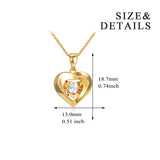 18K Gold Heart Shaped Dancing Diamond Necklace Simple Single Diamond Clavicle Chain