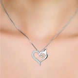 Hot Sale Animal Jewelry Cute Dolphin Heart Shape Necklace Cubic Zirconia Wholesale 925 Sterling Silver