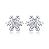  Silver Winter Snowflake Exquisite Stud Earrings