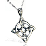 Antique Silver Charm Necklace For Women Infinity Knot Pendant Necklace