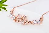 Fashion Horizontal Love Necklace Birthday Party Gift 925 Sterling Silver Necklace