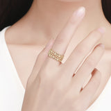 S925 sterling silver ring lace temptation gold plated ring