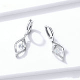925 Sterling Silver Jewelry Dangle Earrings for Women Elegant Wedding Statement Jewelry