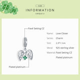 925 Sterling Silver  Exquisite Heart Clover Beads Charm For Bracelet  Fashion Jewelry For Women