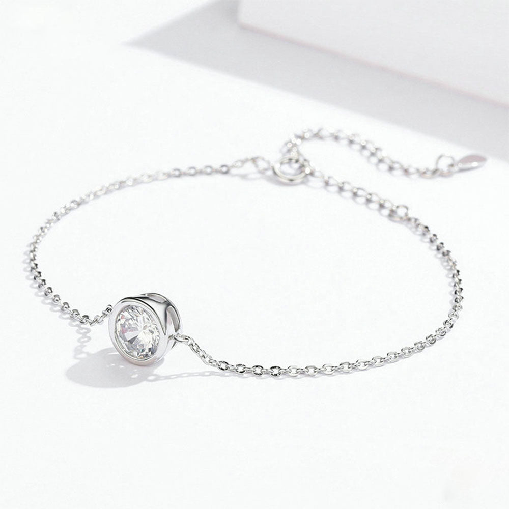 925 Sterling Silver Link Chain Bracelets with Zircon Fashion Jewelry For Gift