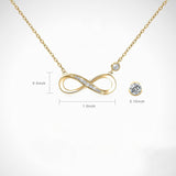 925 Sterling Silver Necklace Forever Love” Infinity Heart Love Pendant White Gold Plated Diamond Women Necklace Gift for Mother's Day