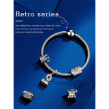 Retro Gramophone Phonograph Dangles Charm fit Original Bracelet Jewelry Making 925 Sterling Silver Jewelry