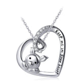 S925 Sterling Silver Creative Micro Inlay Love Pig Necklace Pendant Jewelry Female Cross-Border Exclusive