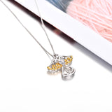 Yellow Gold and Rhodium Plating Angle Necklace Mother Birthday Necklace