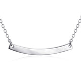 S925 Sterling Silver Horizontal Design Simple Elegant Silver Necklace