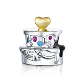 925 Sterling Silver Engagement Party Cake Charm  Precious Jewelry For Wedding or Engagement