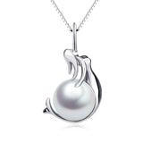 Round Big Pearl Necklace Mermaids Ocean Silver Design Necklace