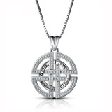 Celtic knot CZ necklace pendant  Sterling silver  jewelry