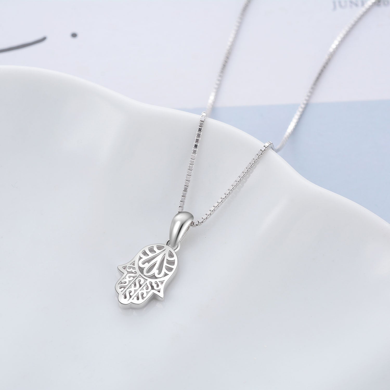 Hamza's Hand Necklace Pendant 925 Sterling Silver Men Jewelry Design