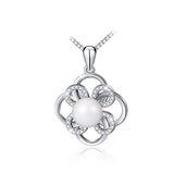 S925 Sterling Silver Fashion Creative Pearl Flower Personality Wild Necklace Pendant