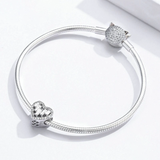 Dazzling Clear CZ Heart Charms for Original Snake Bracelet 925 Sterling Silver Jewelry Making Valentine Gifts