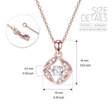 Zirconia Flower Necklace Fashion Jewelry Rose Gold Plated Cubic 925 Sterling Silver Pendant Necklace