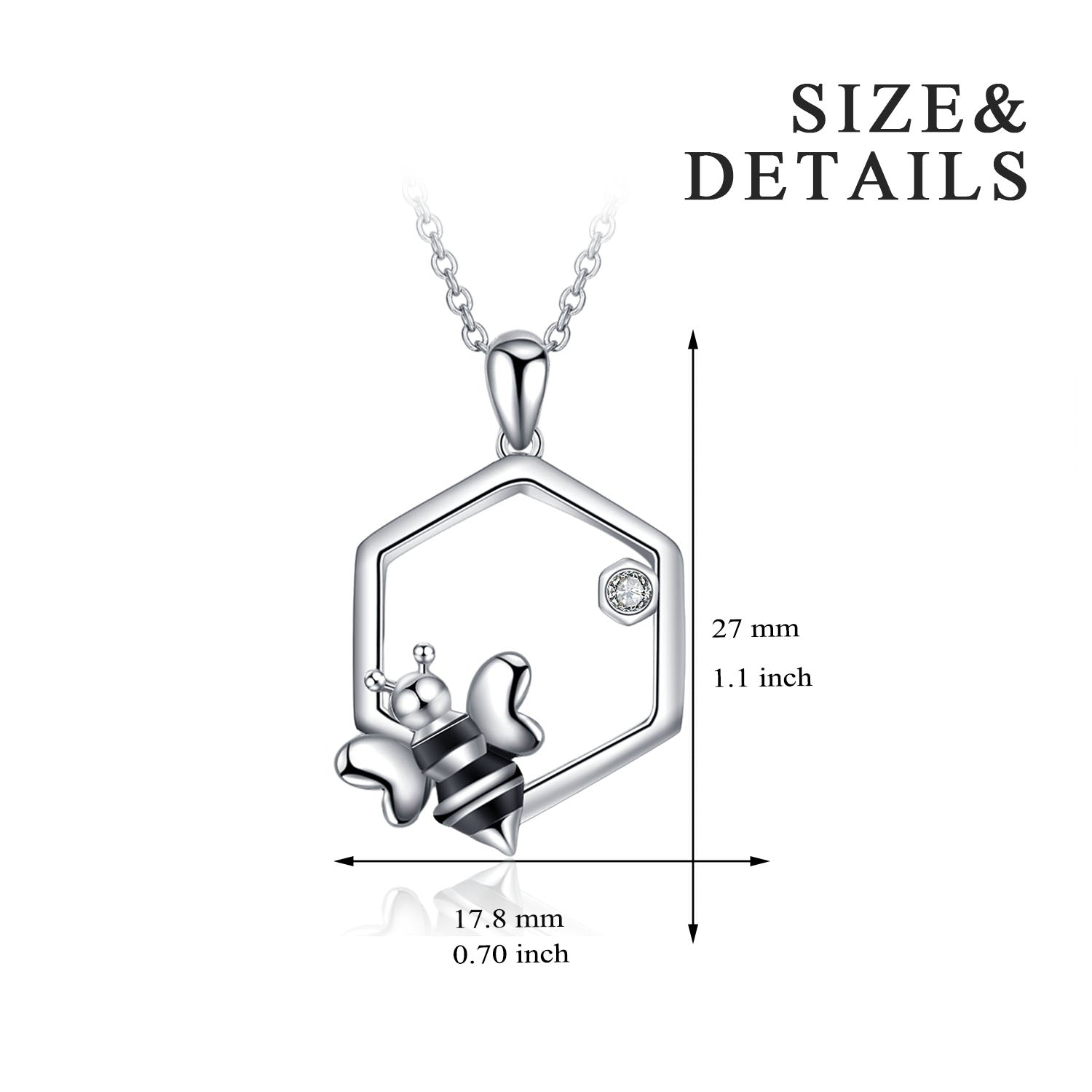 Bee Necklace Bee Nest Shape Cute Animal Chain Silver Necklace Factory Supply