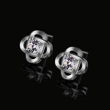 S925 Sterling Silver Korean Fashion Personality Four-Leaf Clover Zircon Earrings Jewelry Cross-Border Exclusive
