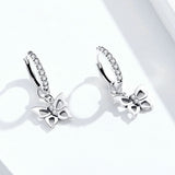 Dazzling Butterfly Hoop Earrings for Women 925 Sterling Silver Engagemet Wedding Statement Jewelry