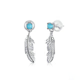 Feather Tiny Drop Earrings