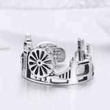 S925 Sterling Silver Sky City Ring Oxidized Ring