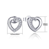 S925 Sterling Silver Korean Version Of The Simple Micro-Inlaid Love Earrings Jewelry Cross-Border Exclusive