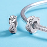 S925 Sterling Silver Oxidized Leaf Silicone Charms