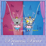 Mothers Day Gifts for Mom Princess Bear 925 Sterling Silver AAA CZ Pink Enamel Animal Bead Charms, Ideal Gifts for Granddaughter