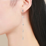 925 Sterling Silver Swaying Notes Long Drop Earrings for Girlfriend Fashion Earrings Jewelry