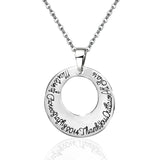 Non-Mainstream Engraved Circle Pendant Necklace 925 Sterling Silver