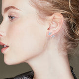 Butterfly Pearl Earrings Beautiful Colorful Blue Enamel Silver Earrings