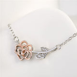 Marriage rose necklace design elegant women silver necklace