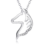 Horse Pendant Necklace Fashion Women 925 Silver Design Necklace