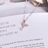 Custom Engraved Butterfly Rose Gold Color Necklace Wholesale