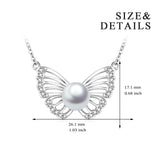 Butterfly Hollow Zirconia Jewelry Best Quality Pearl Necklace Design Silver