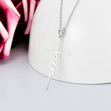 Multicolor 925 Sterling Silver Faith Cross Necklace