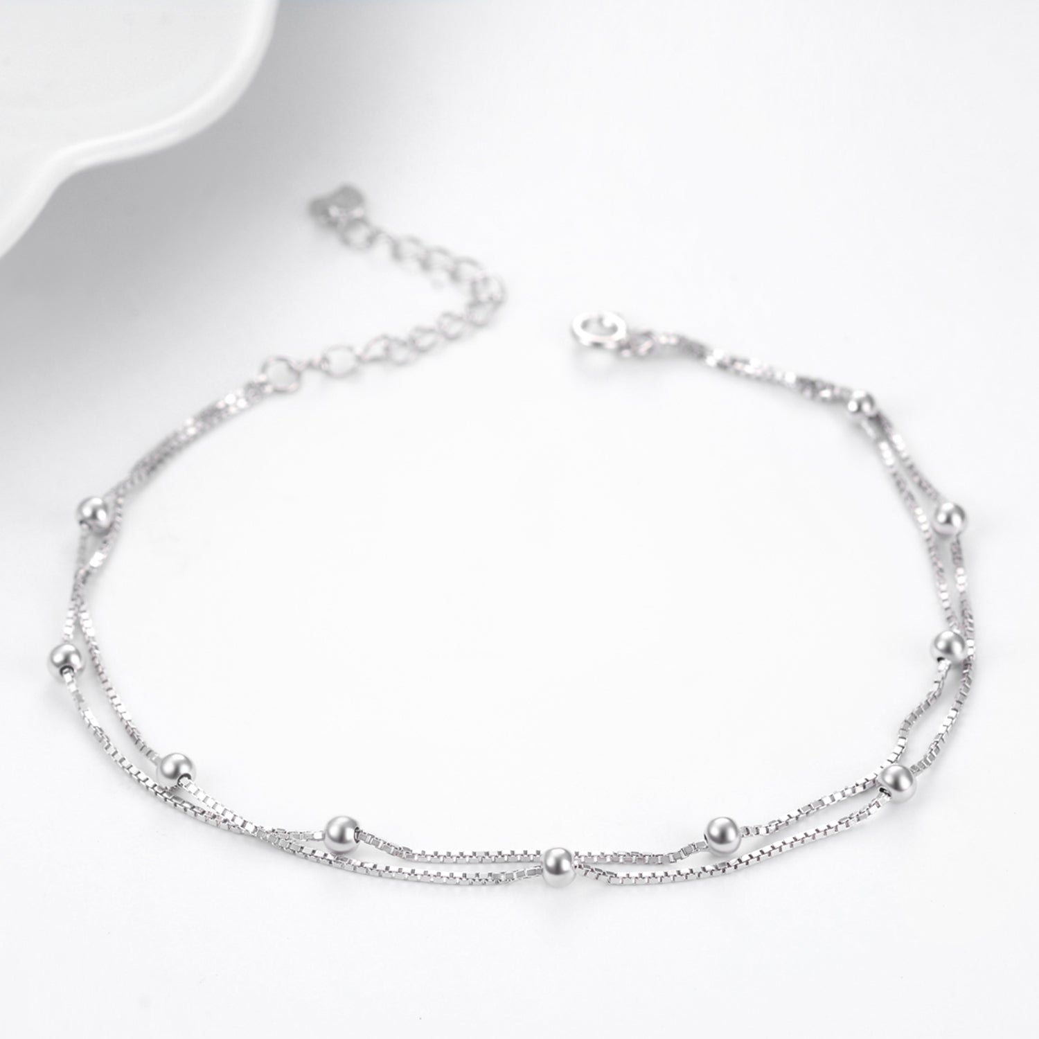 Bead Anklet Summer Jewelry Foot Accessory Silver Anklet Women