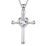 Sterling Silver Cross Necklace with Swarovski Crystals Jewelry Infinity Love Cross Necklace Birthday Gifts for Her Women