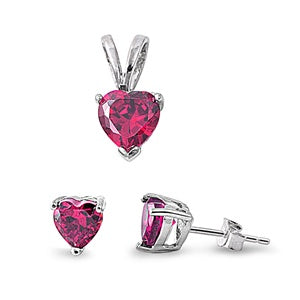 Wholesale  Heart  Necklace Pendant Earrings Jewelry Sets