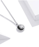 925 Sterling Silver Clear Shining Sun Pendant Silver Necklace For Women