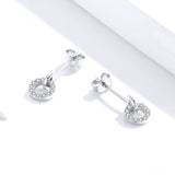 Women Wedding Engagement Statement Jewelry Geometric Circle Round Stud Earrings Female Anti-allergy